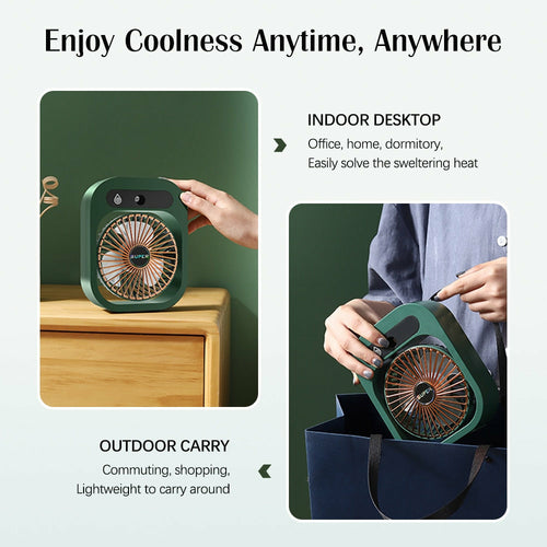 Portable Mist Fan USB Rechargeable Battery Desktop  Air Conditioning