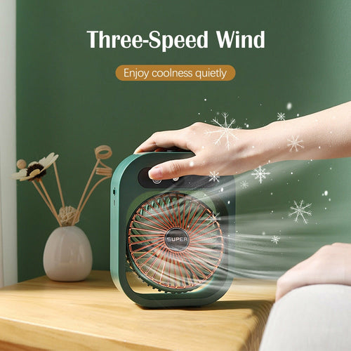 Portable Mist Fan USB Rechargeable Battery Desktop  Air Conditioning