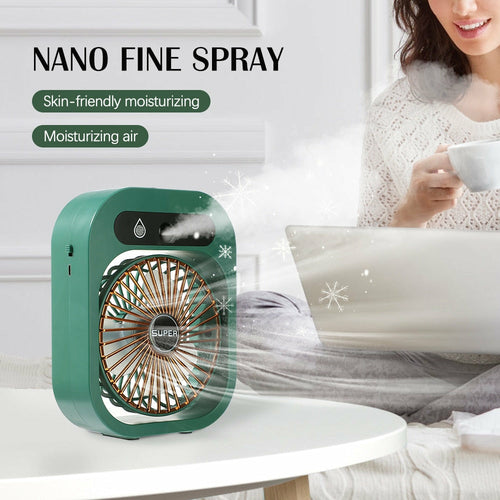 Portable Mist Fan USB Rechargeable Battery Desktop  Air Conditioning